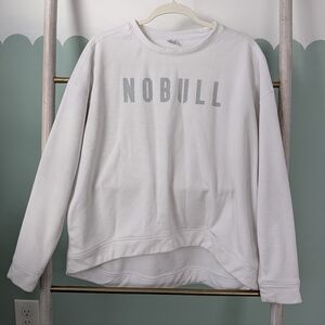 NOBULL White Crewneck Sweatshirt with Gray Logo